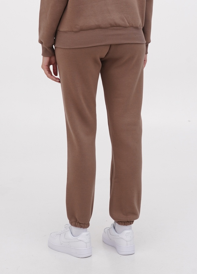 Трикотажні штани на флісі з резинкою, Візон, S