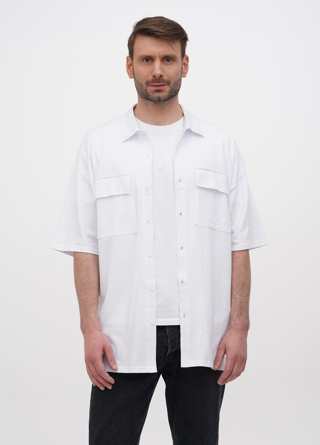 Тениска оверсайз с органического хлопка, Белый, L/XL