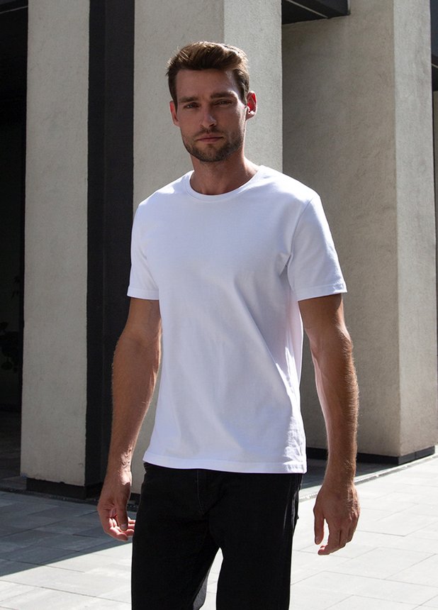Базовая футболка с наиболее плотного хлопка, Белый, XL