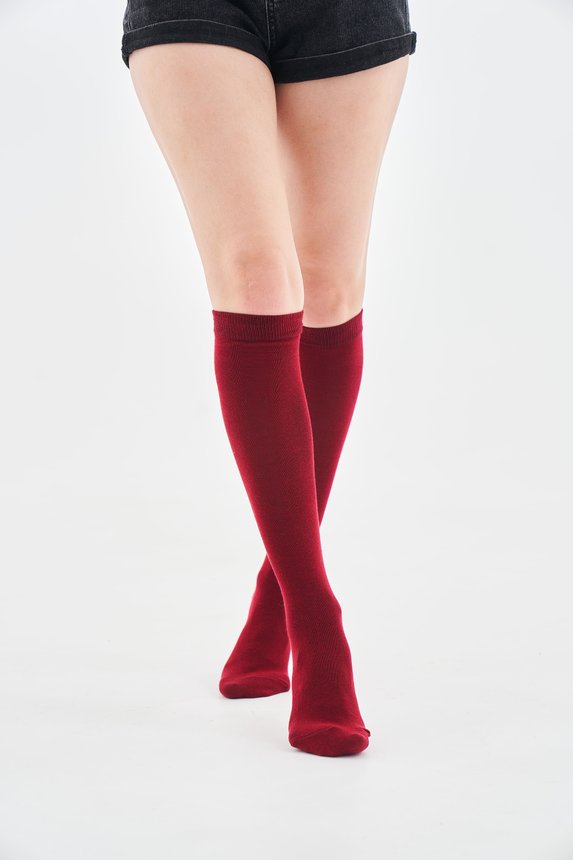 Woman Gaiters Socks, Бордовий, 37-39