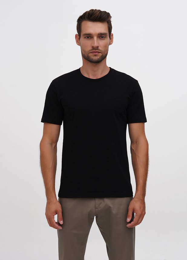 Базовая футболка с наиболее плотного хлопка, Черный, XXL