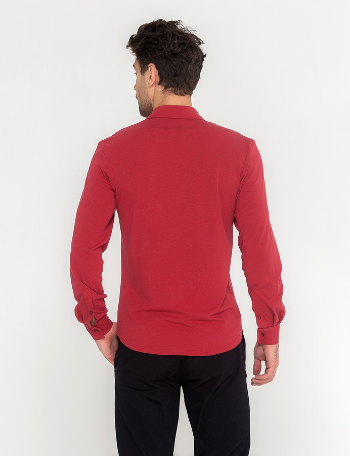 Рубашка трикотажная - Tencel, Бордовый, 3XL