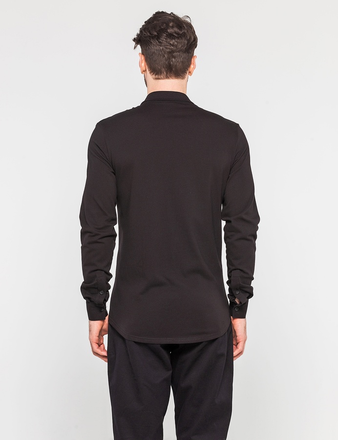 Рубашка трикотажная с органического хлопка, Черный, XL