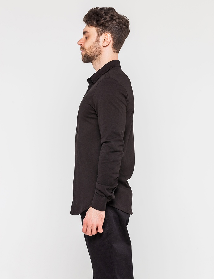 Рубашка трикотажная с органического хлопка, Черный, XL