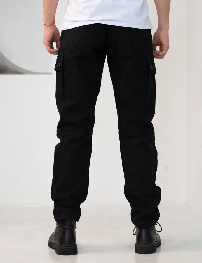 Canvas Pocket Pants / black, Чорний, L