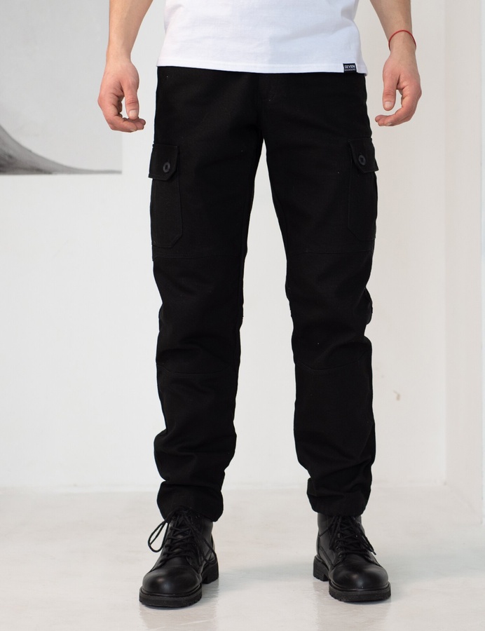 Canvas Pocket Pants / black, Чорний, S