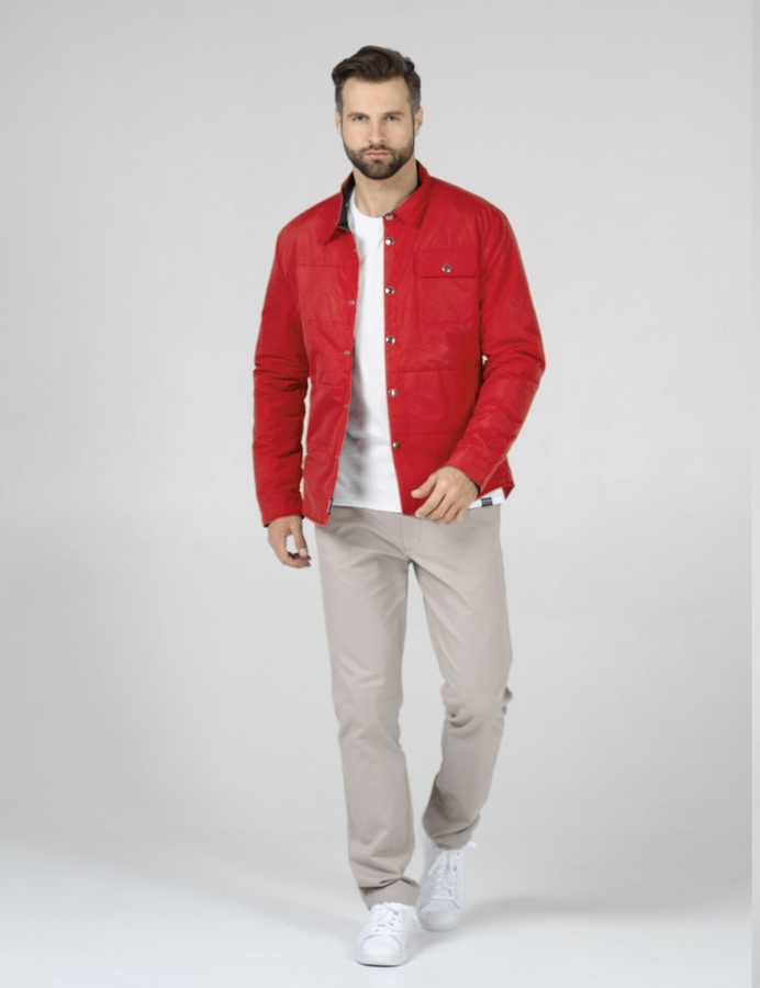 Куртка - рубашка , Красный, XL