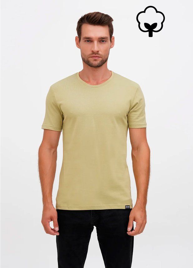 Футболка базова з бавовни, Оливковий, 3XL