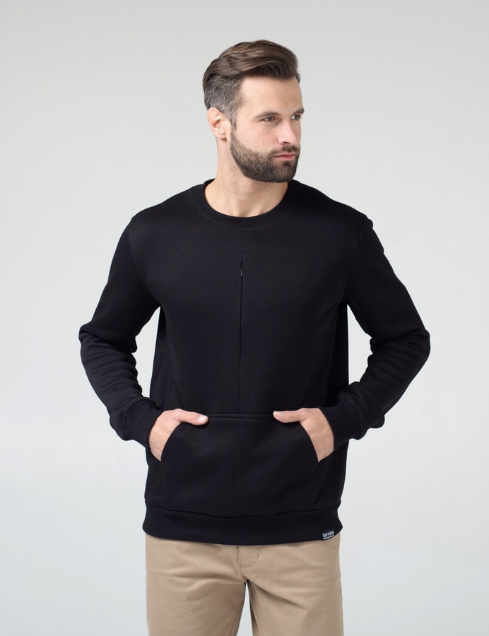 Hidden pocket sweatshirt, Черный, M