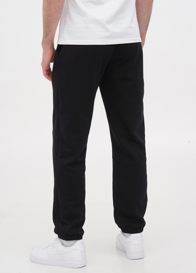 Трикотажные штаны с резинкой по низу , Черный, L/XL