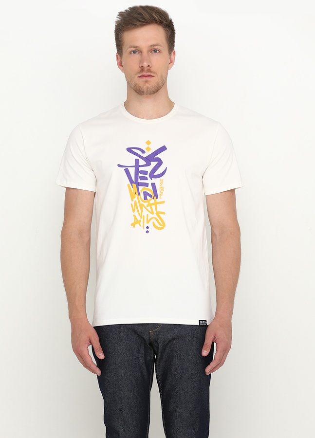 Bold Plain Neon T-Shirt/Milk, Молочний, XL