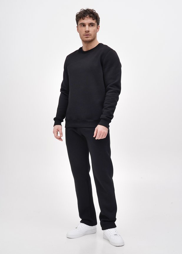 Basic Sweatshirt Tracksuit Fleece, Черный, S