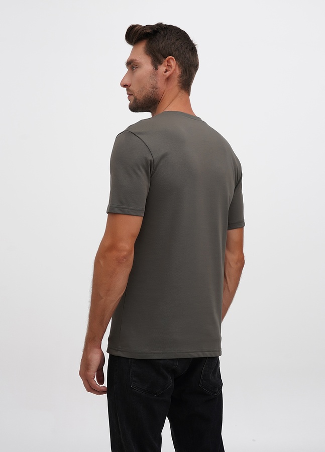 Базова футболка з надщільної бавовни, Темний Хакі, XL