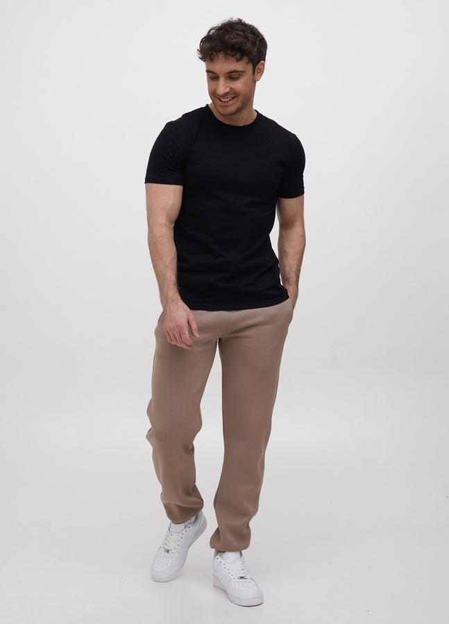 Трикотажні штани  з резинкою по низу  на флісі, Візон, S/M