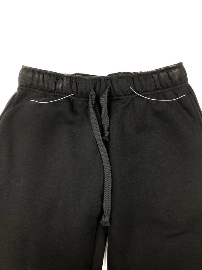 Трикотажні штани на флісі з резинкою- Чорний, Чорний, L/XL