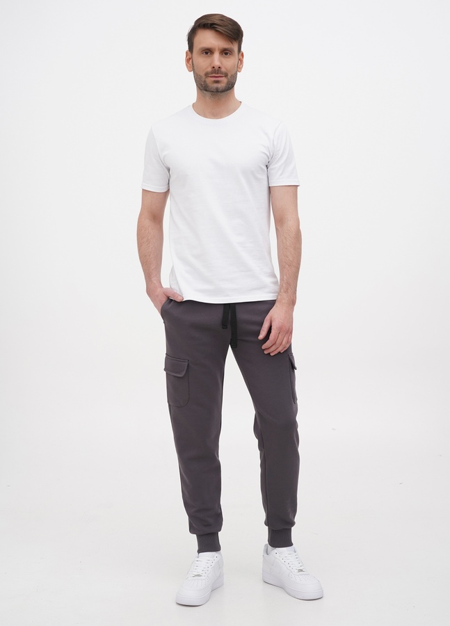 Трикотажные штаны -  карго , Тёмно-серый, L/XL