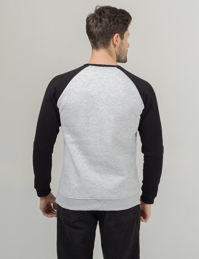 Sweatshirt Puff Logo / Grey melange-Black, Сірий меланж-Чорний, XL