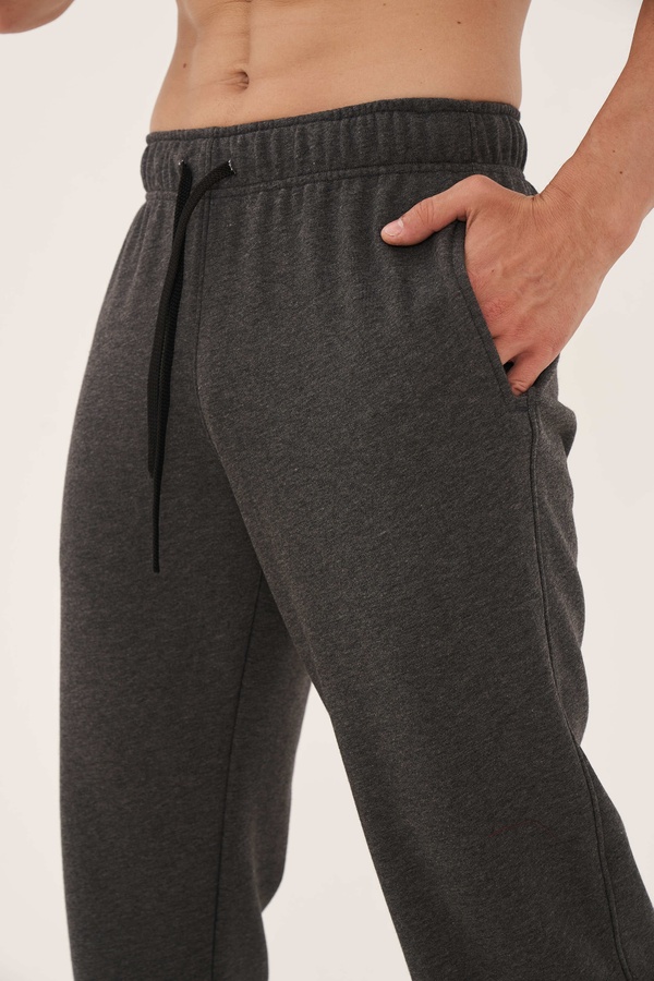Трикотажные штаны с резинкой по низу , Антрацит, S/M