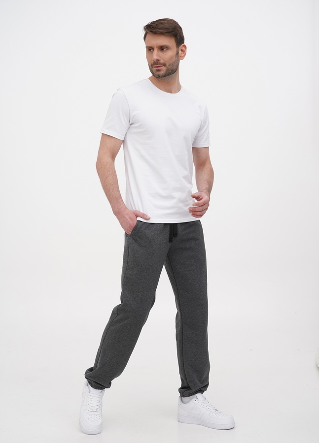 Трикотажные штаны с резинкой по низу , Антрацит, L/XL