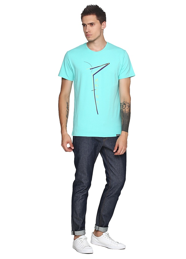 Seven Slim Neon T-Shirt Black, Neon-Mint, S