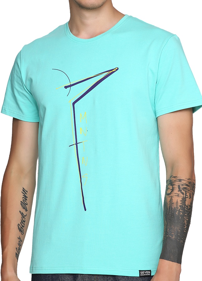 Seven Slim Neon T-Shirt Black, Neon-Mint, XL