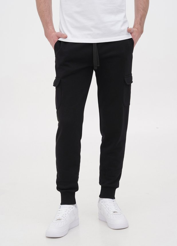 Трикотажные штаны -  карго , Черный, L/XL