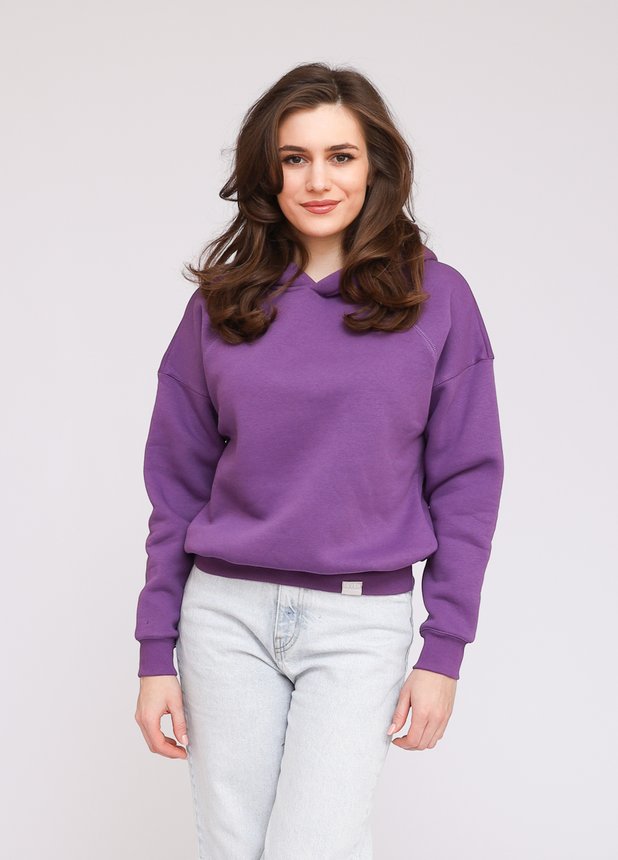 Hoodie Oversized Fleece, Фиолетовый, M/L