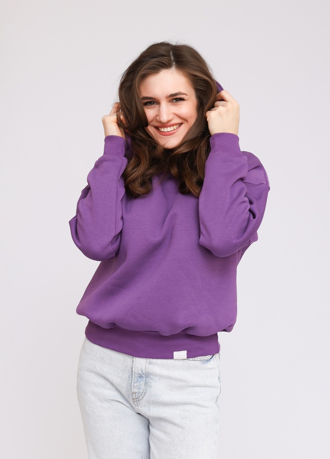 Hoodie Oversized Fleece, Фіолетовий, xl/2xl