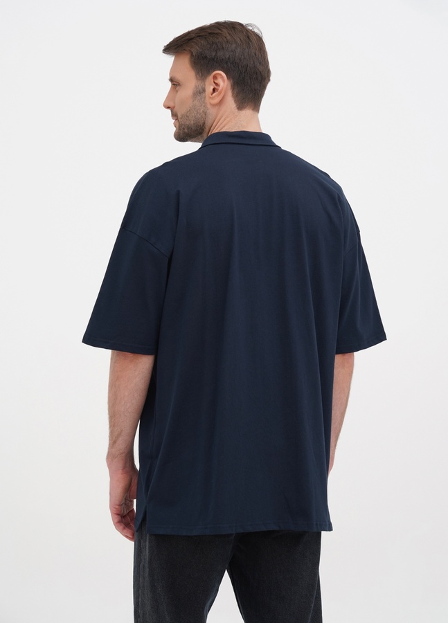 Тениска оверсайз с органического хлопка, Темно-синий, S/M