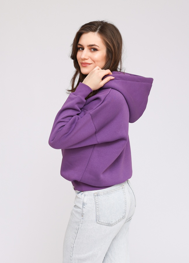 Hoodie Oversized Fleece, Фиолетовый, M/L