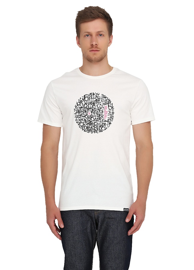 Pattern Circle T-Shirt, Молочный, S
