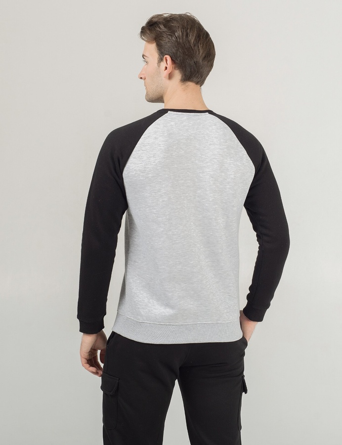 Sweatshirt Gothic / Grey melange-Black, Сірий меланж-Чорний, XXL