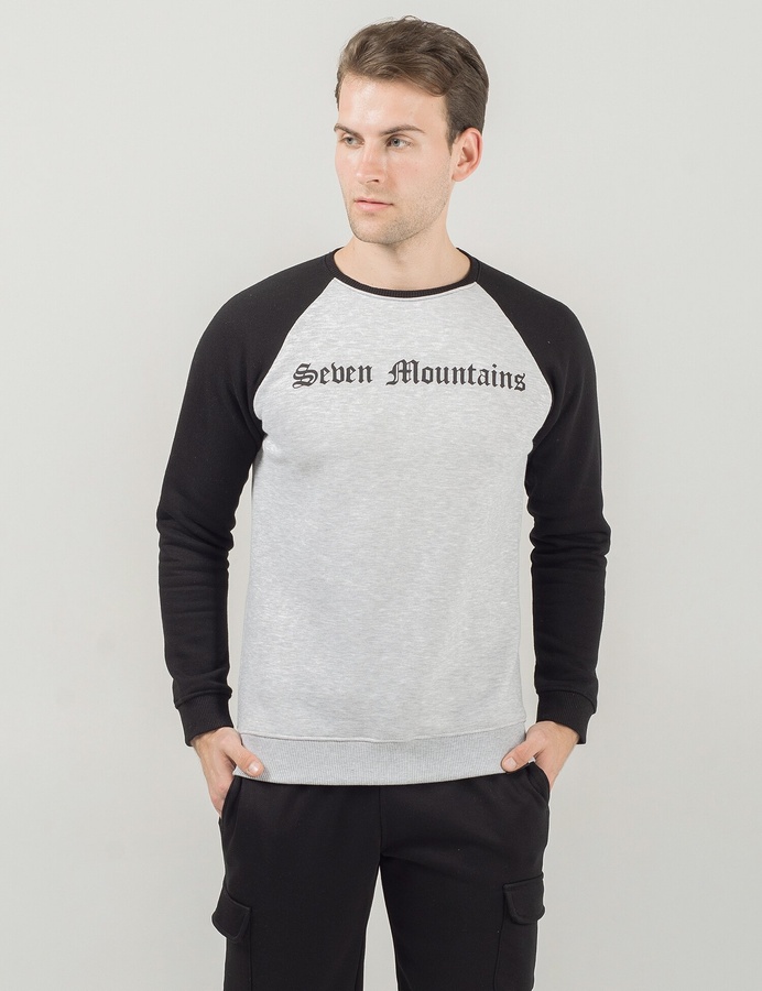 Sweatshirt Gothic / Grey melange-Black, Сірий меланж-Чорний, S