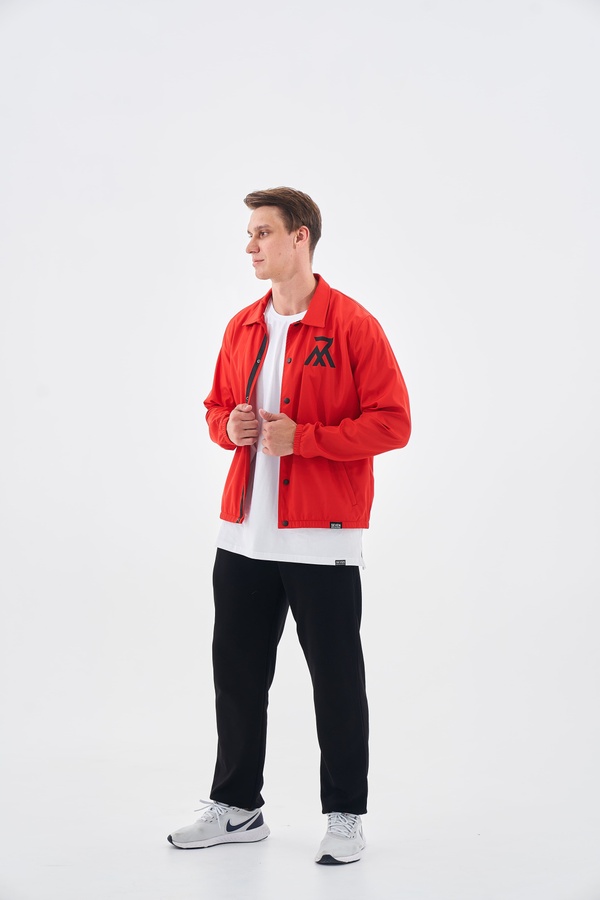 Тренерська куртка з логотипом, Червоний, S