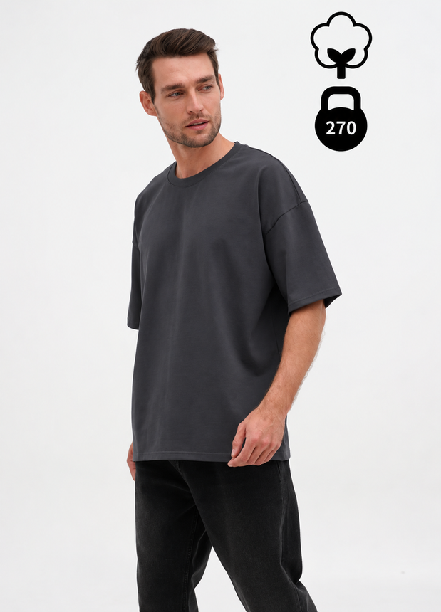Oversize Heavy T-Shirt, Dark Grey, 2XL/3XL