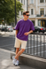 Oversized French Terry T-shirt  , Violet, S/M