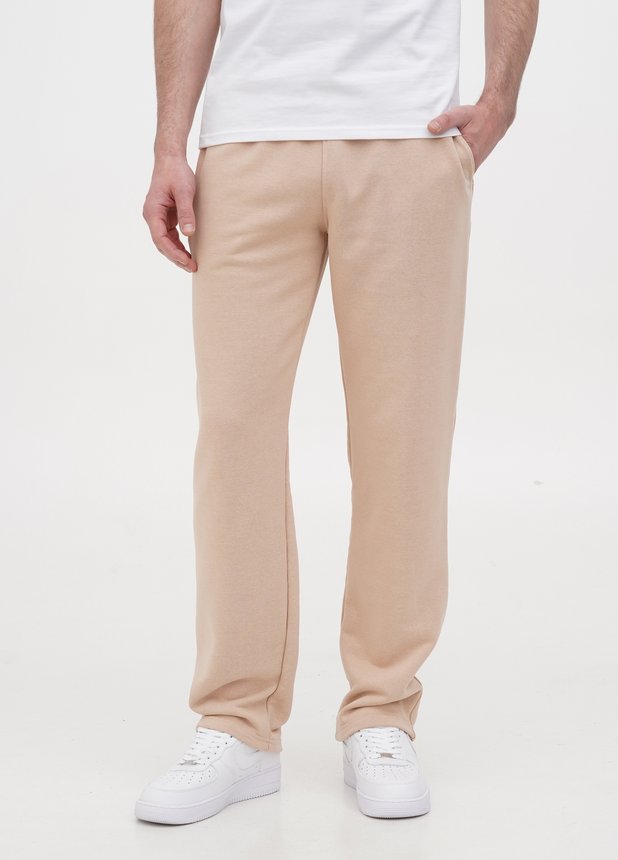 Трикотажные штаны с прямим низом, Бежевый, L/XL