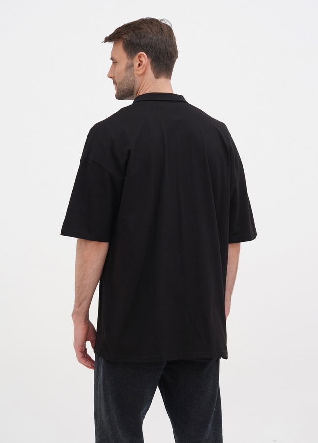 Тениска оверсайз с органического хлопка, Черный, L/XL