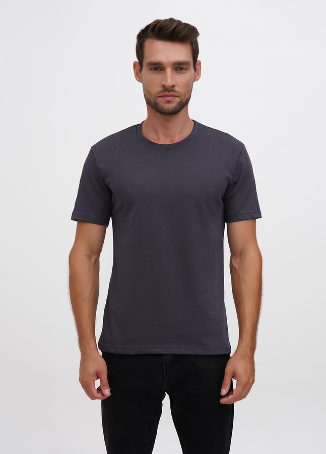 Базовая футболка с наиболее плотного хлопка, Тёмно-серый, L