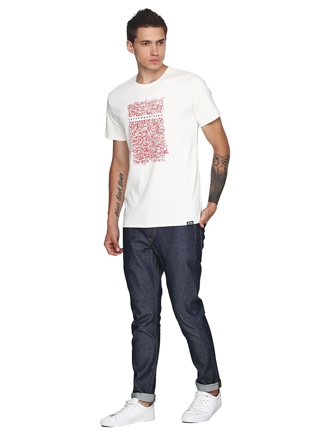 Graffity Wall Lime T-Shirt / Coral, Red-Milk, S