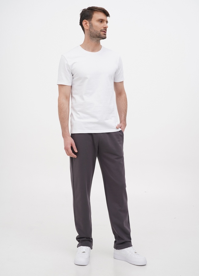 Трикотажні штани з прямим низом , Темно-сірий, L/XL