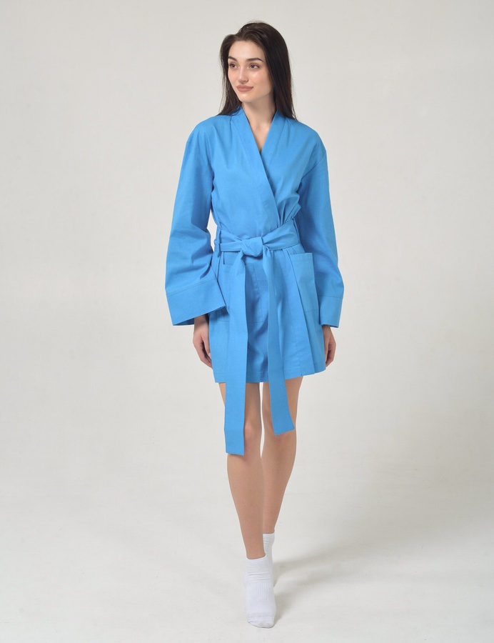 Cotton Kimono, Синій, XS/S