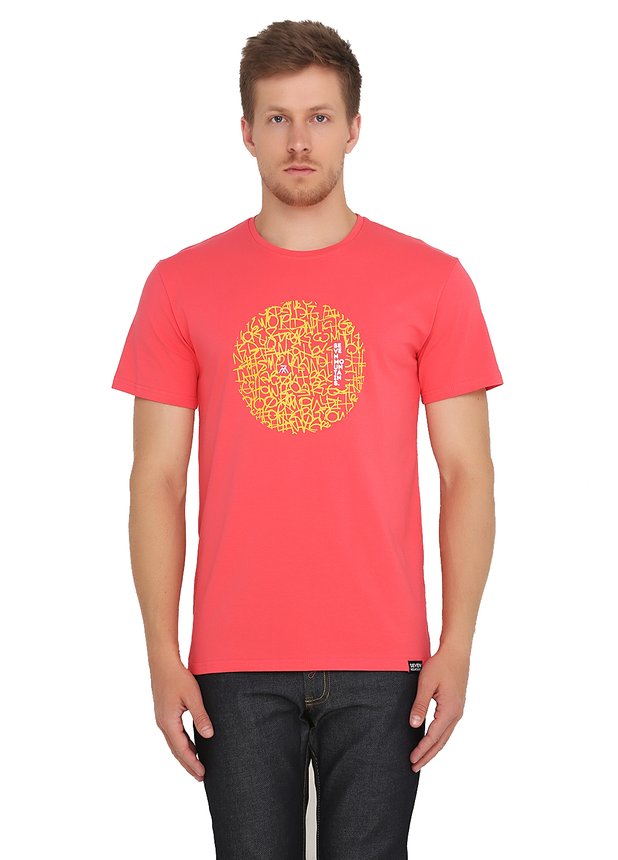 Pattern Circle T-Shirt, Коралловый, S