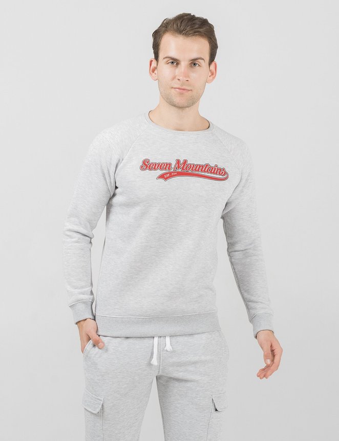 Sweatshirt Baseball, Серый меланж, S