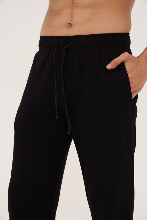 Трикотажные штаны с прямим низом, Черный, S/M