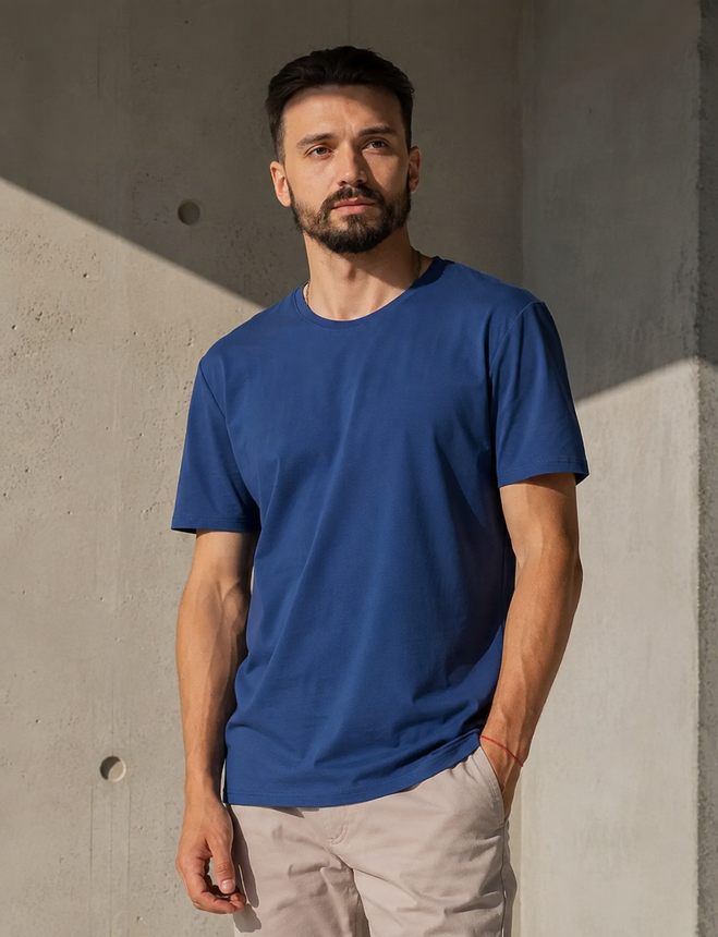 Футболка класична - Tencel, Синій, S
