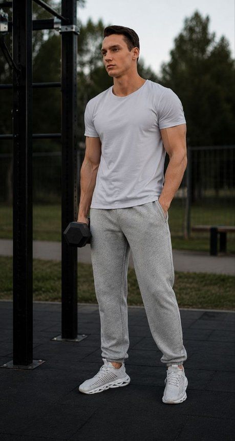 Basic polyester T-shirt, Grey, S