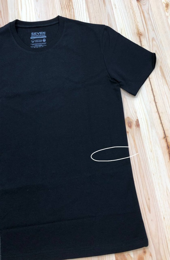 Базова футболка з надщільної бавовни - Чорний, Чорний, M