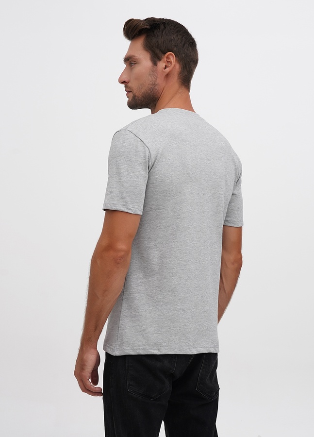 Базова футболка з надщільної бавовни, Сірий меланж, 3XL