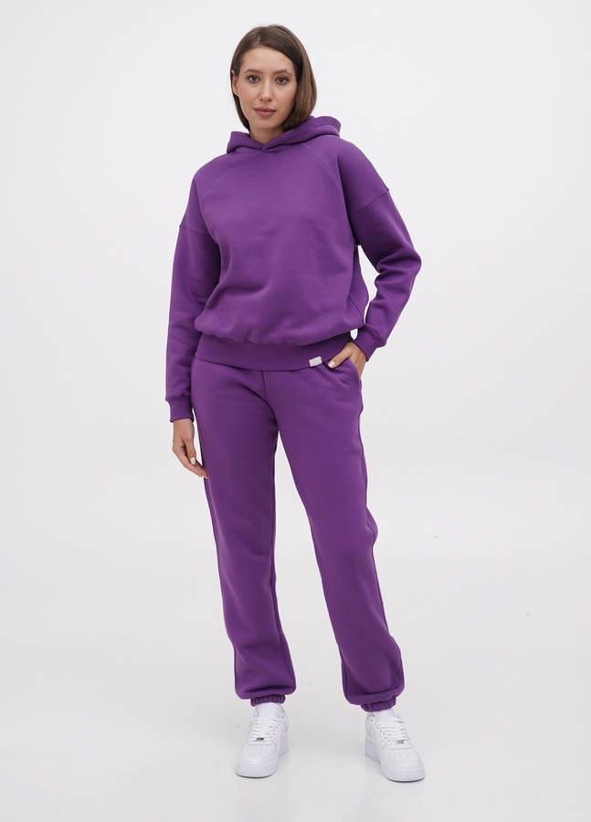Спортивний костюм жіночий на флісі, Фіолетовий, M